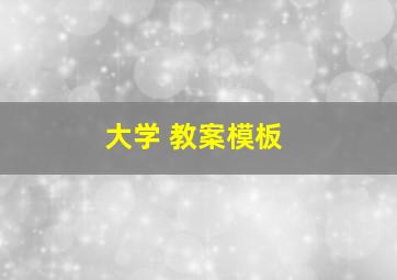 大学 教案模板